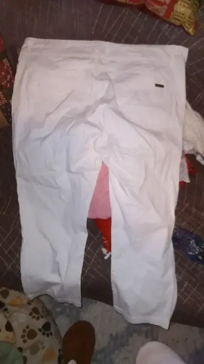 Pantalones blancos de algodón para mujer - miniatura 3