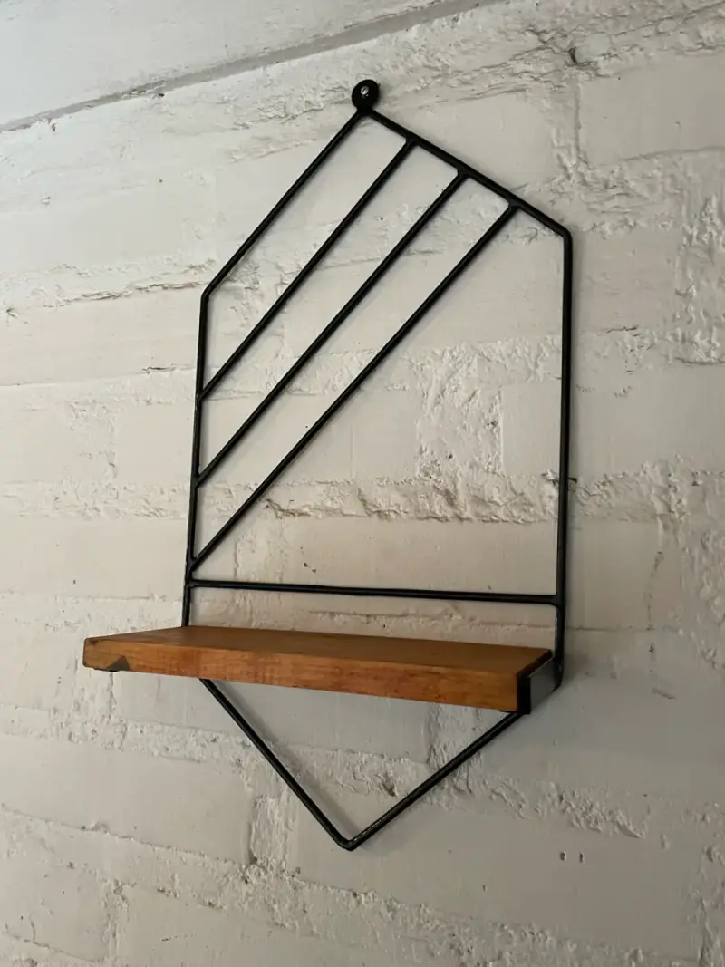Repisa decorativa moderna fierro y madera - 2