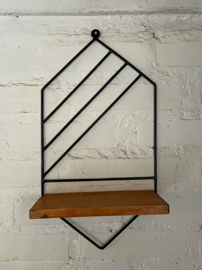 Repisa decorativa moderna fierro y madera - 4