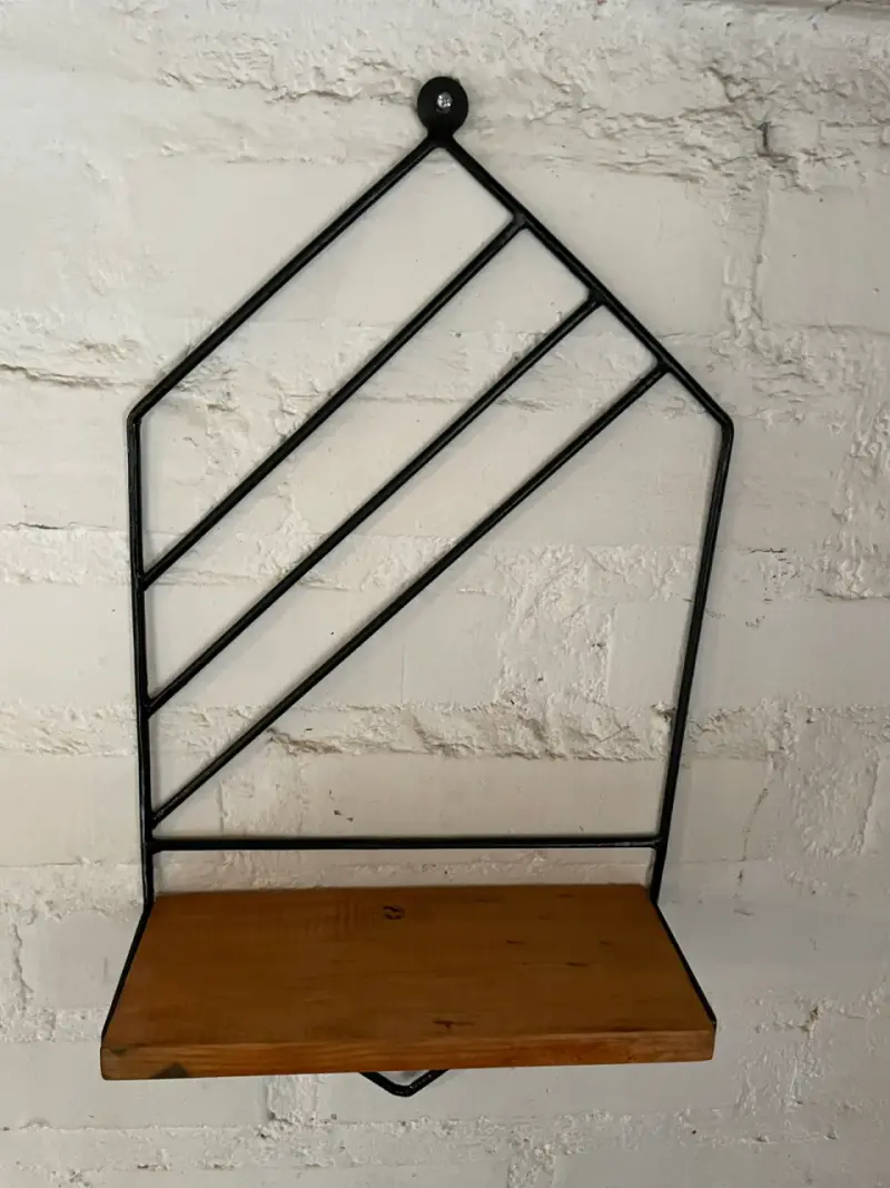 Repisa decorativa moderna fierro y madera - 5