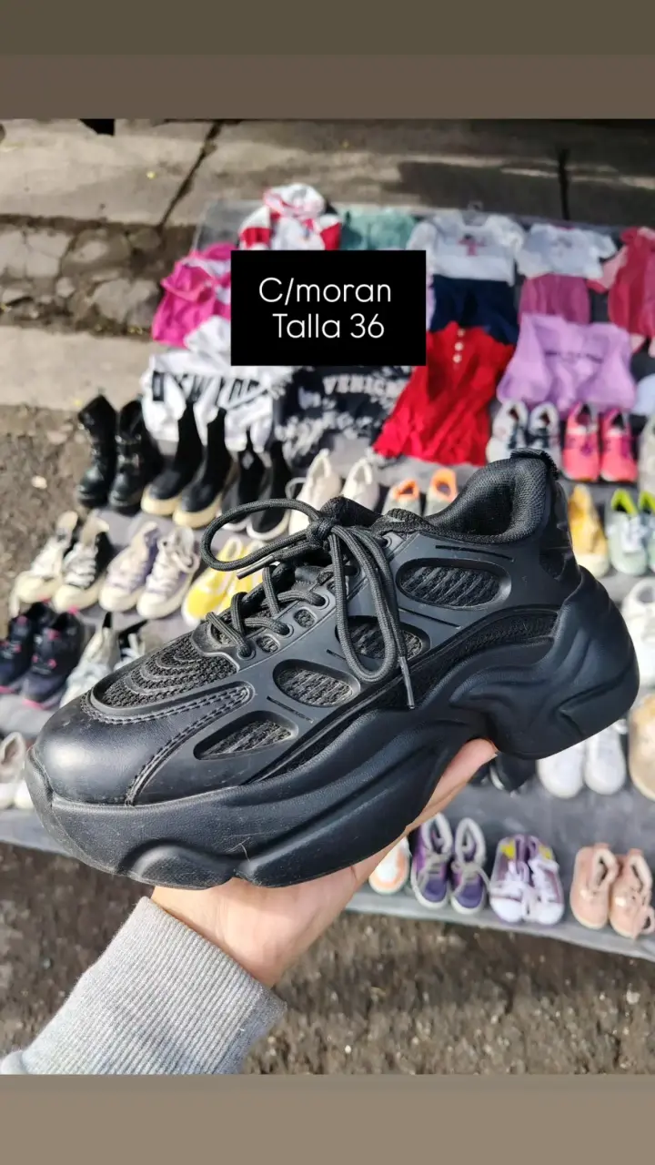 Zapatillas c/moran deportivas negras talla 36
