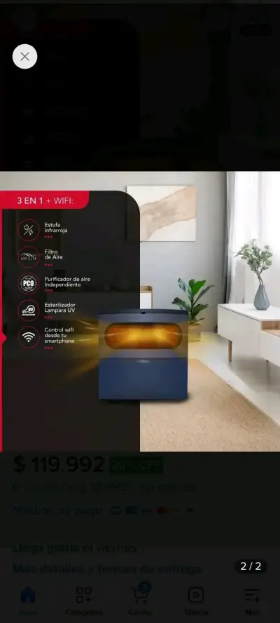 Calefactor eléctrico Thorben Elektro compacto - miniatura 2