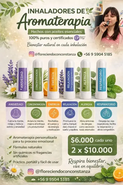 Inhaladores Nasales de Aromaterapia con Aceites Esenciales - miniatura 3
