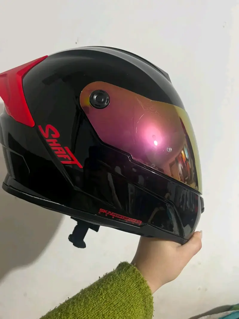 Casco de moto Shaft SH-502SP XL negro y rojo - 2
