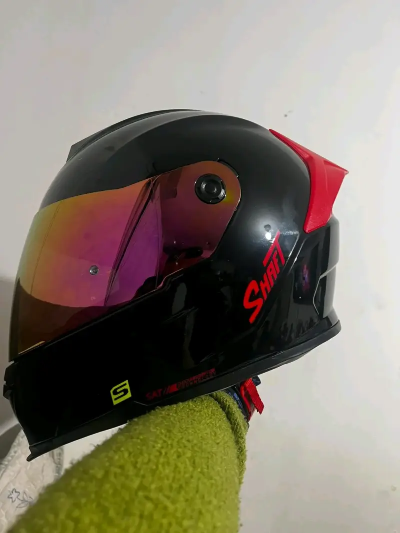 Casco de moto Shaft SH-502SP XL negro y rojo - 4