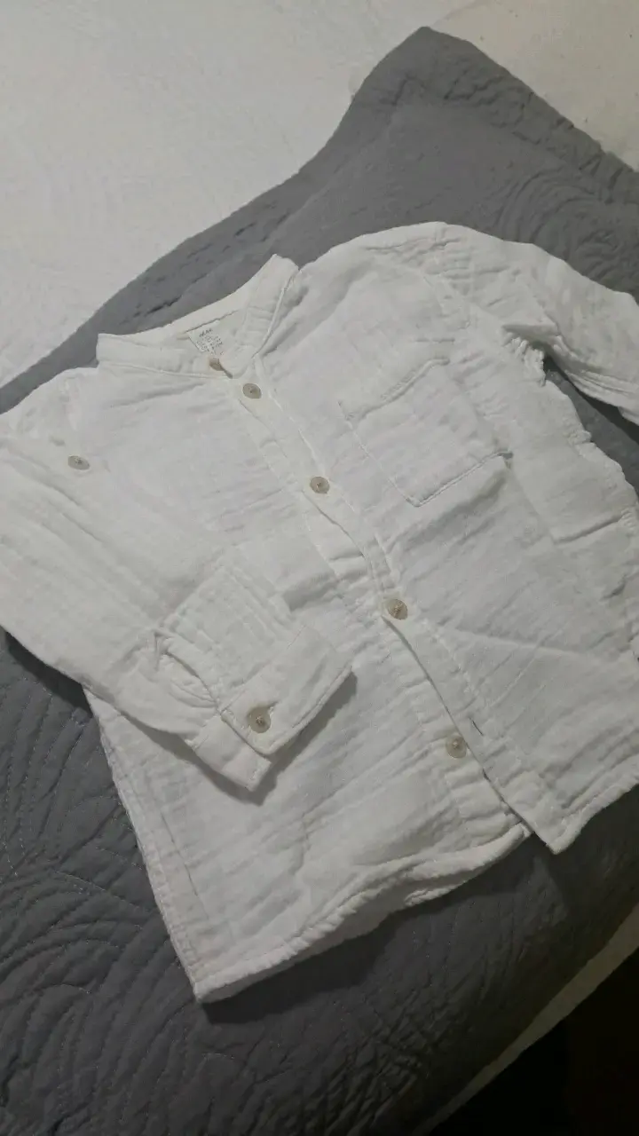Camisa blanca de algodón para niño - 1