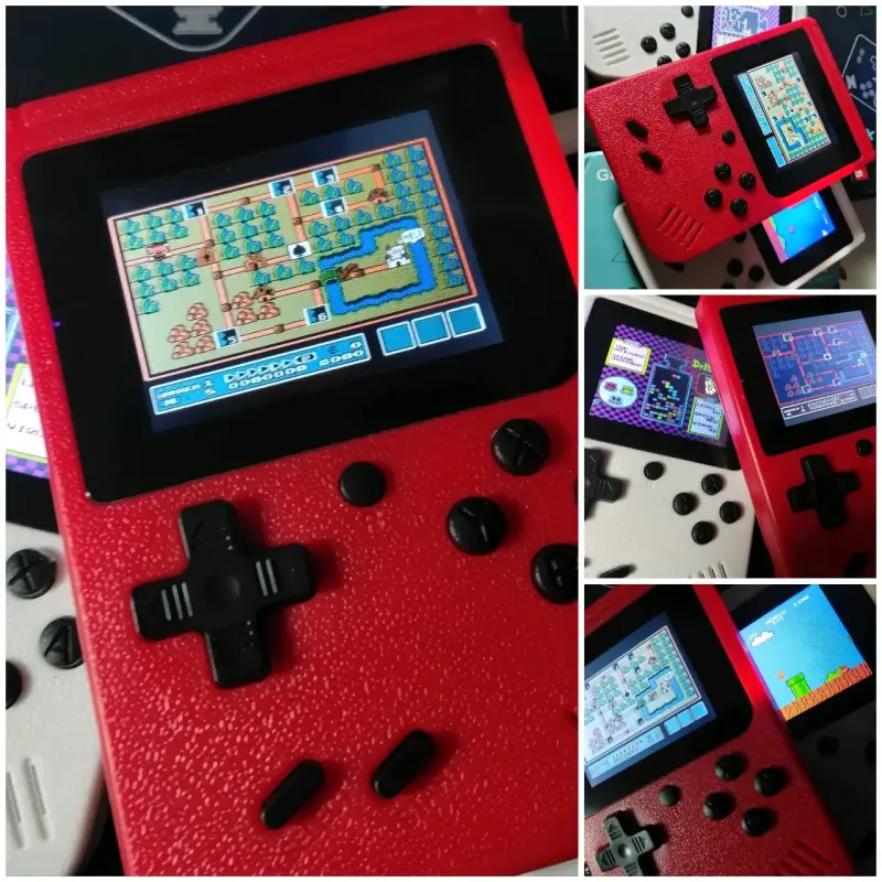 Consola portátil retro con juegos clásicos