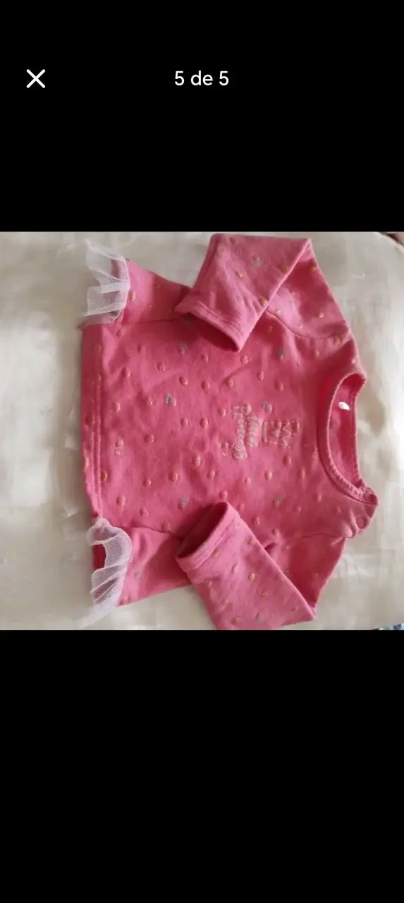 Polerón infantil rayado rosa y blanco - 4