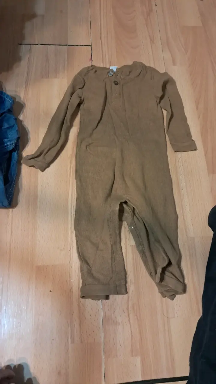 Enterito de bebé rayado con diseño de mono - 4