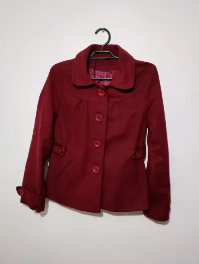Abrigo burdeo para mujer - miniatura 1