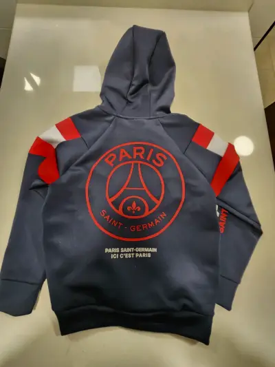 Polerón Niño con capucha PSG oficial azul y rojo - miniatura 2