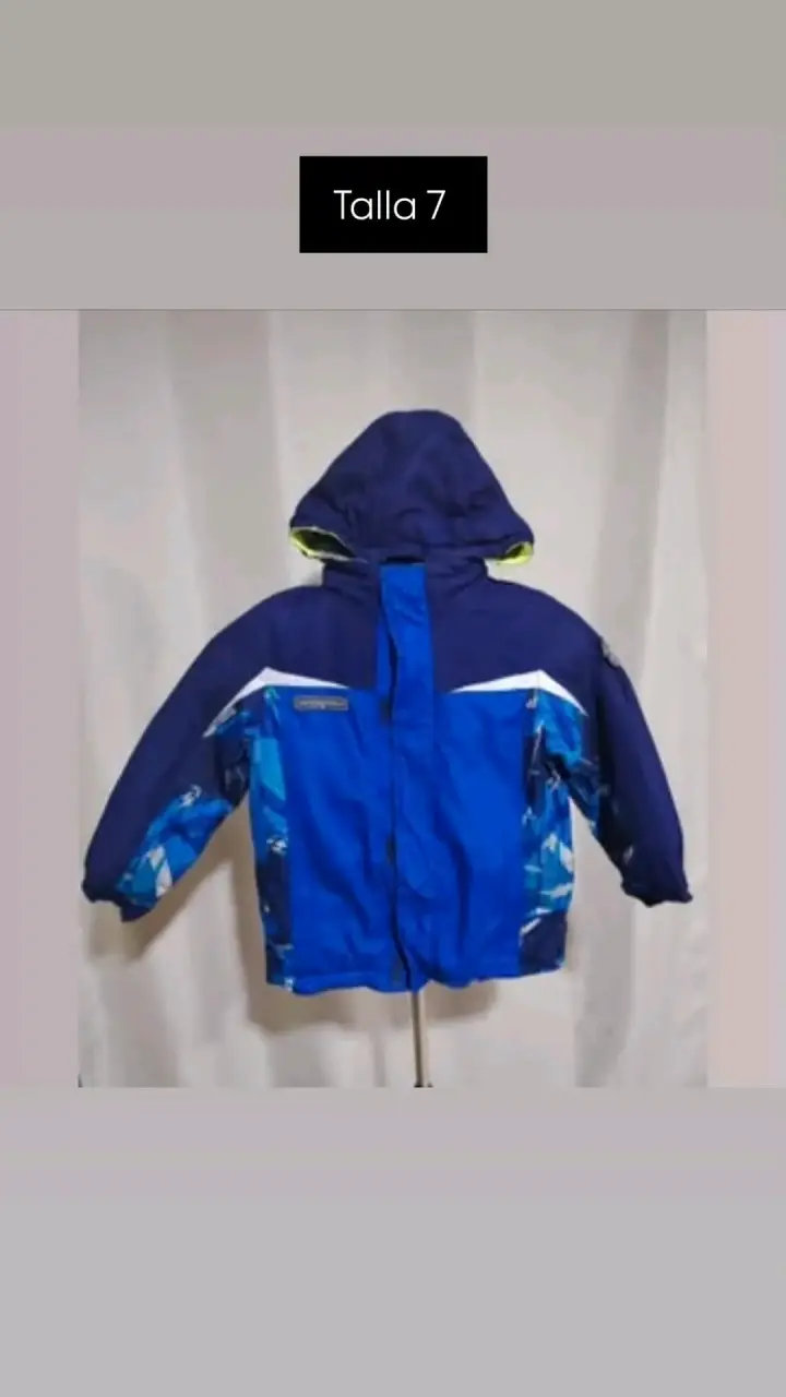 Chaqueta impermeable para niño azul talla 7