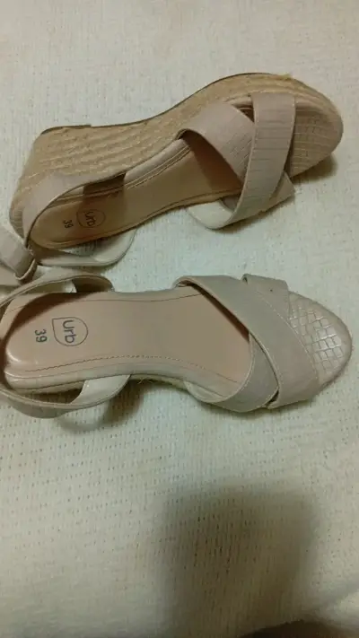 Sandalias beige de cuero sintético Urban 39 - miniatura 4