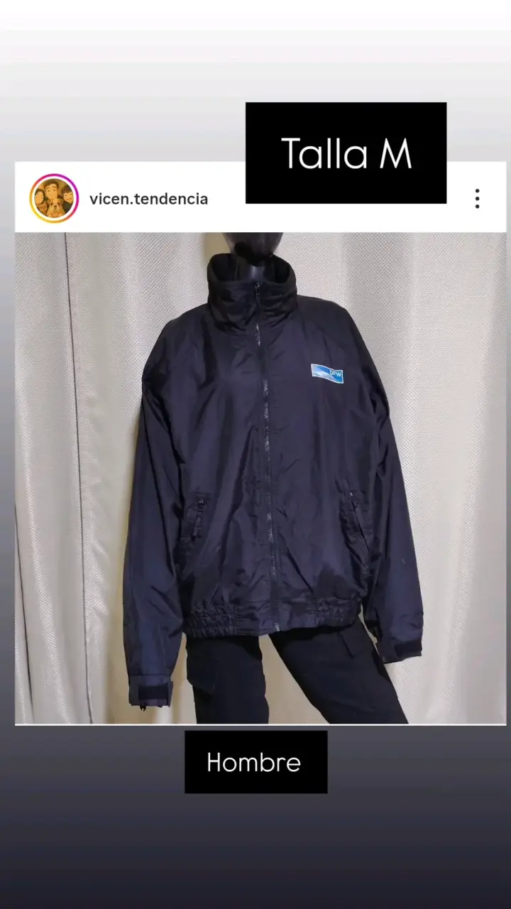 Chaqueta cortaviento negra para hombre talla M