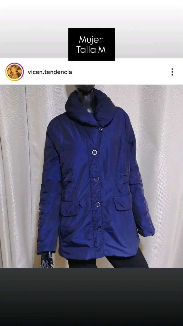 Chaqueta acolchada azul mujer talla M
