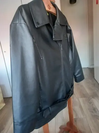 Chaqueta de cuero negra Ellus para mujer - miniatura 3