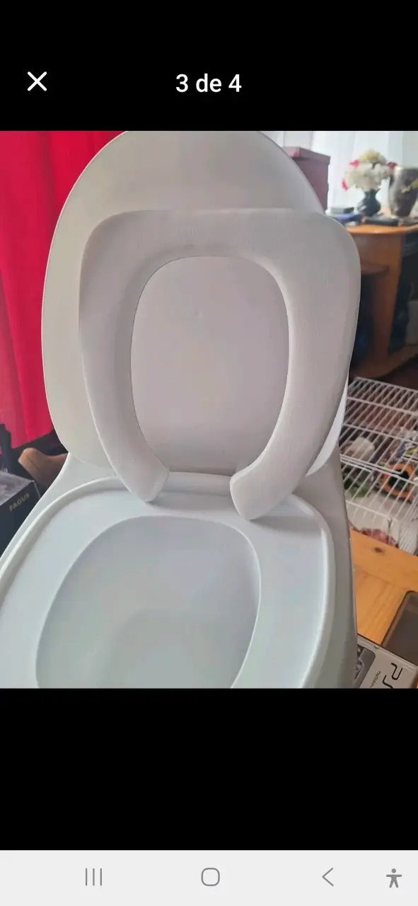 Bacinica infantil roja y blanca con asiento cómodo - 6