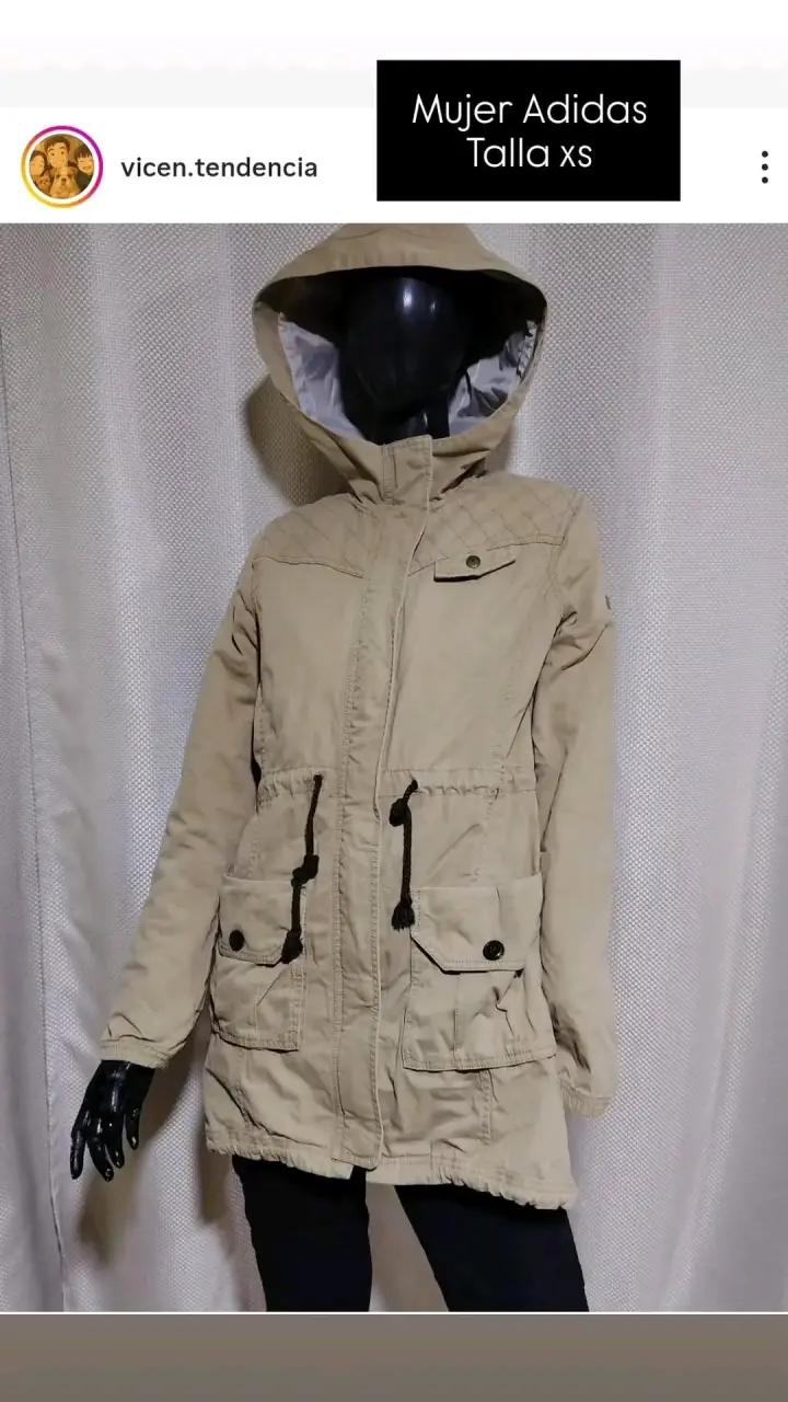 Parka Mujer Beige Adidas Talla XS