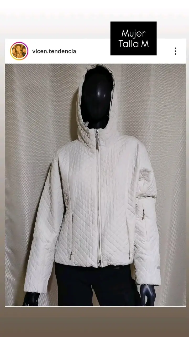 Chaqueta acolchada blanca para mujer talla M
