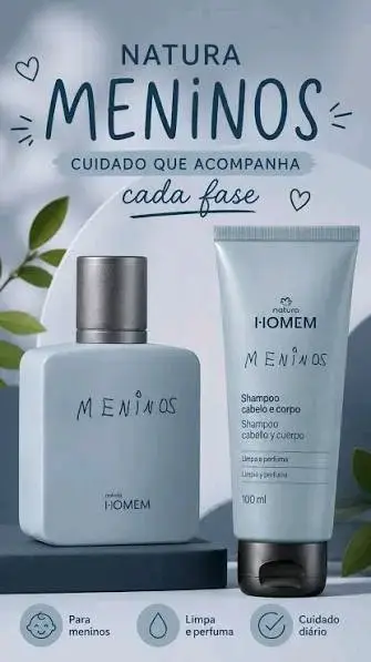 Set de cuidado Natura Meninos para cabello y cuerpo