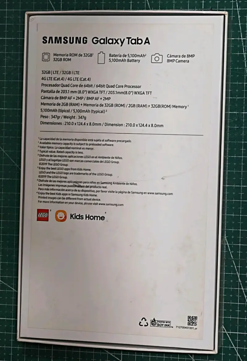 Tablet Samsung Galaxy Tab A con conectividad 4G - 4