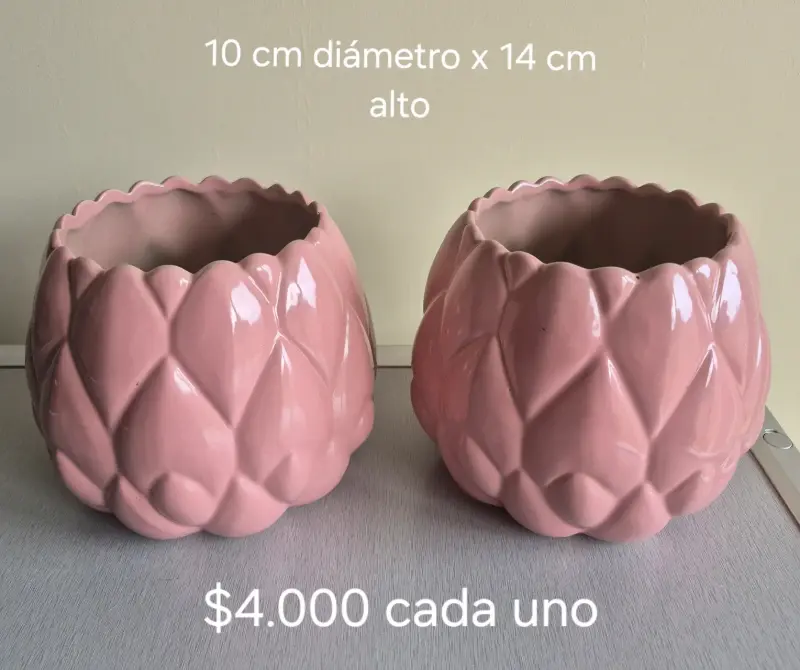 Maceteros de cerámica rosados decorativos