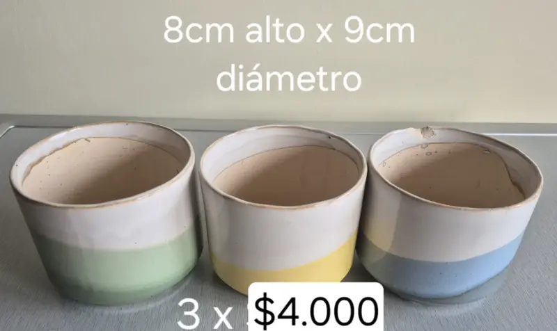 Set de 3 maceteros de cerámica decorativos