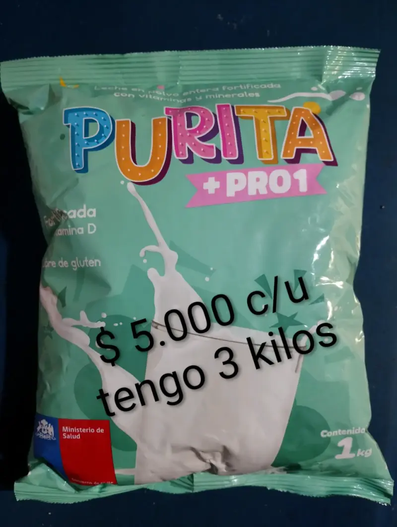 Leche en Polvo Entera Fortificada Purita Pro1 1kg