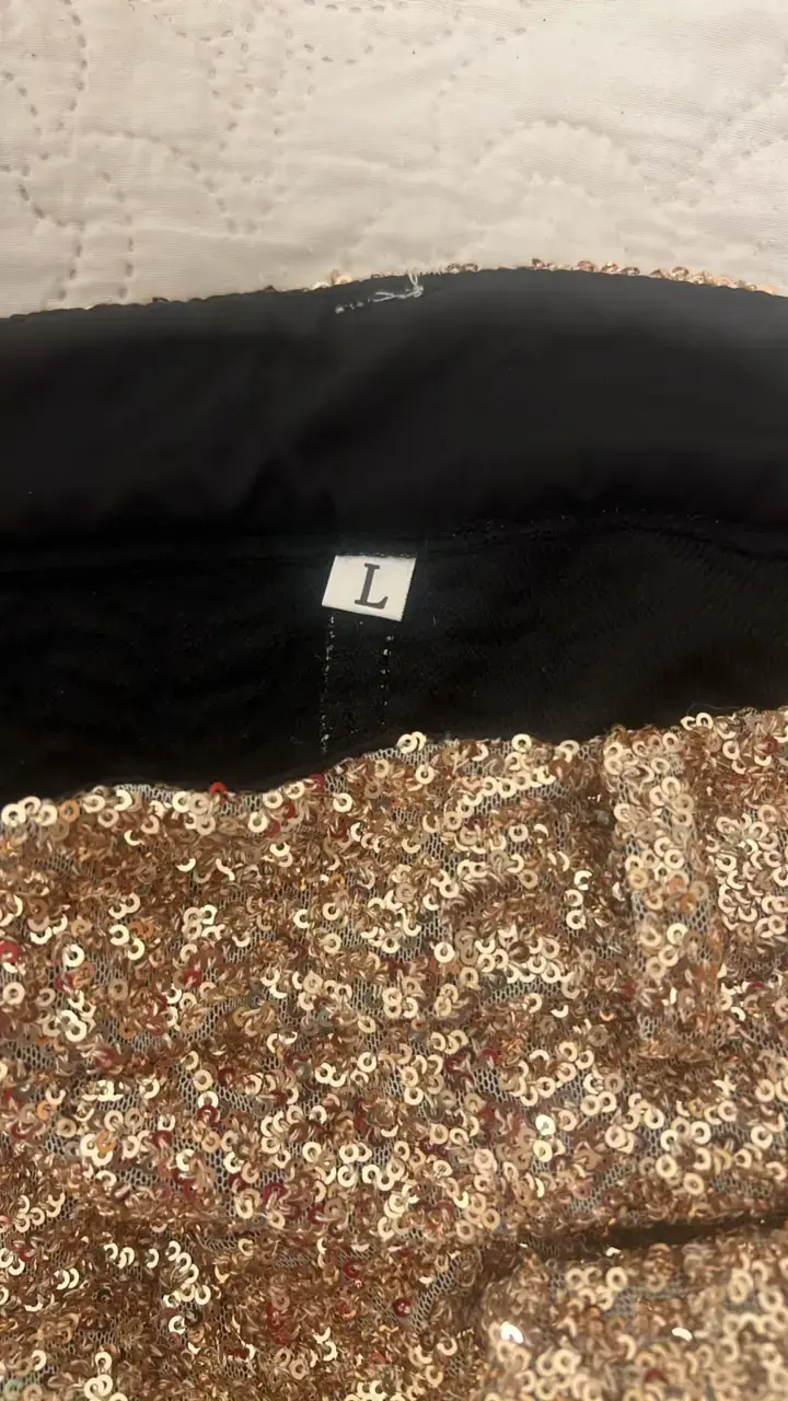 Shorts dorados con lentejuelas talla L - 3