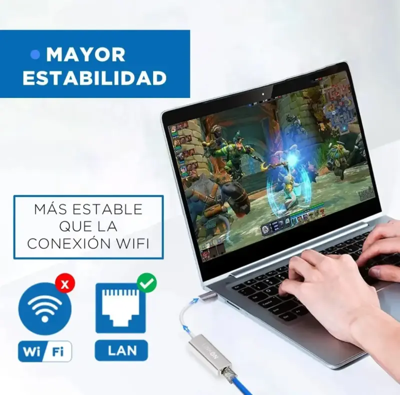 Adaptador USB-C a Ethernet LinkOn Alta Velocidad - 4