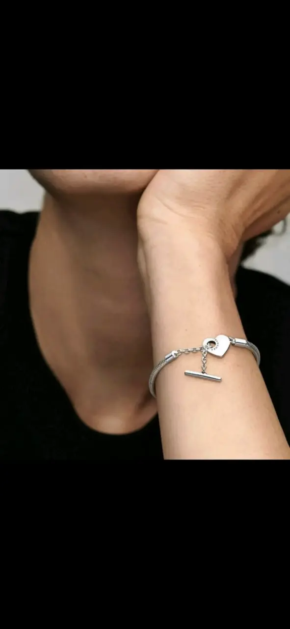 PANDORA ORIGNAL de plata con dije de corazón - 2