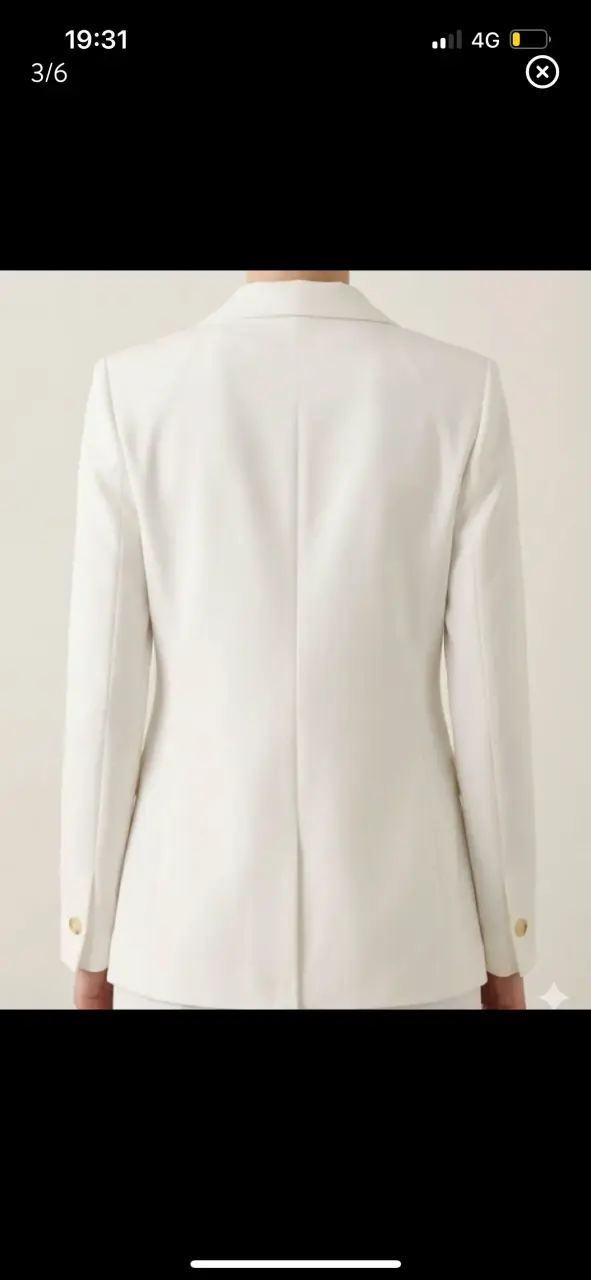 Blazer blanco elegante para mujer - 3
