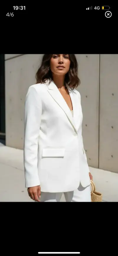 Blazer blanco elegante para mujer - miniatura 5