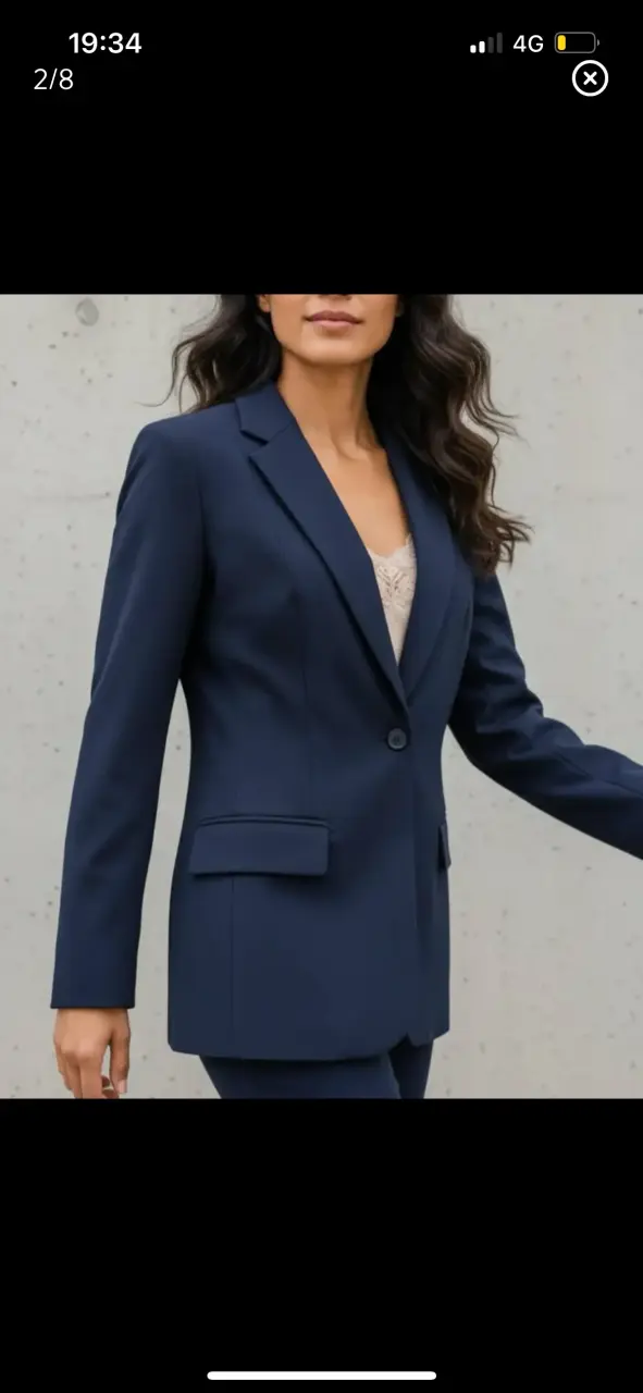 Blazer azul marino para mujer elegante - 1