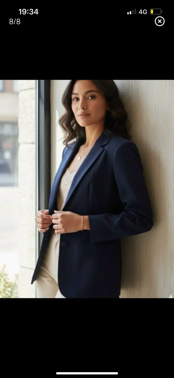 Blazer azul marino para mujer elegante - 5