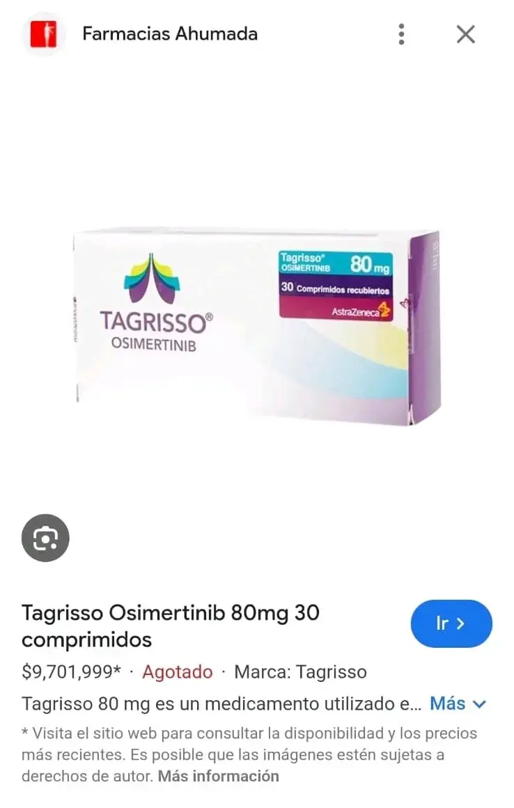 Tagrisso Osimertinib 80mg 30 comprimidos