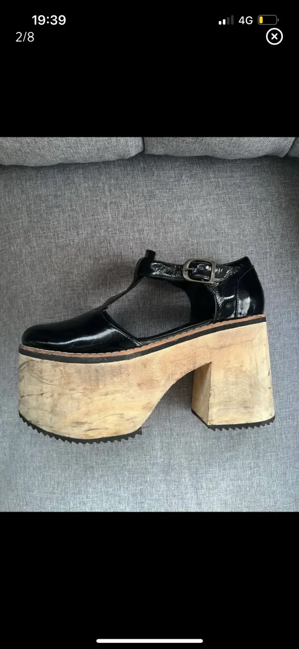 Zapatos de plataforma negros con tacón grueso - 3