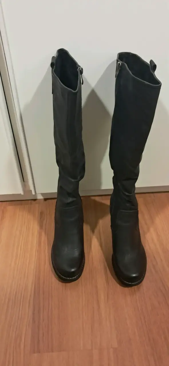 Botas negras mujer via uno con tacón 8 cm talla 38 - 2
