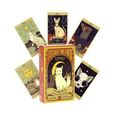 Tarot  Cats Rule the Earth con 78 cartas gatos - miniatura 1