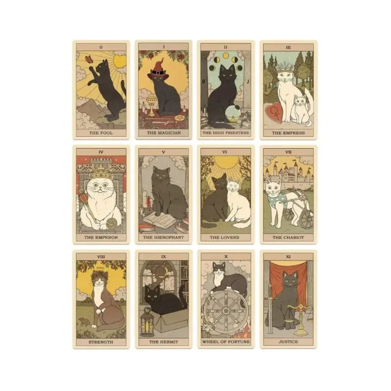 Tarot  Cats Rule the Earth con 78 cartas gatos - 2