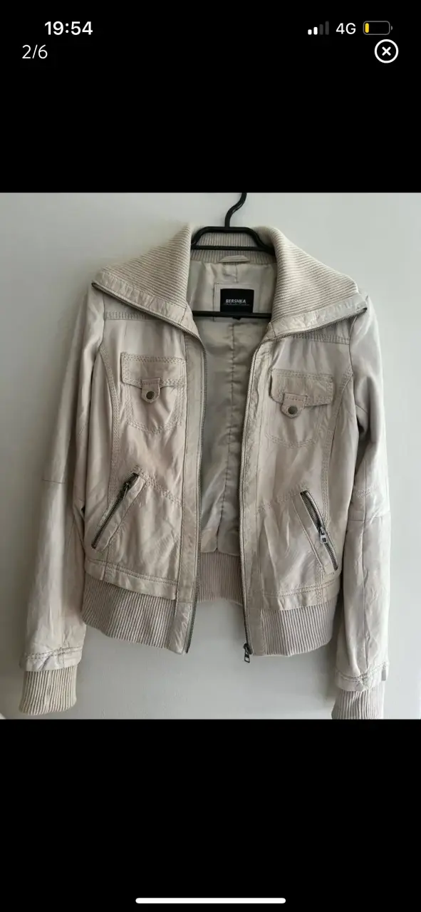 Chaqueta beige de mujer Bershka con cierre - 2
