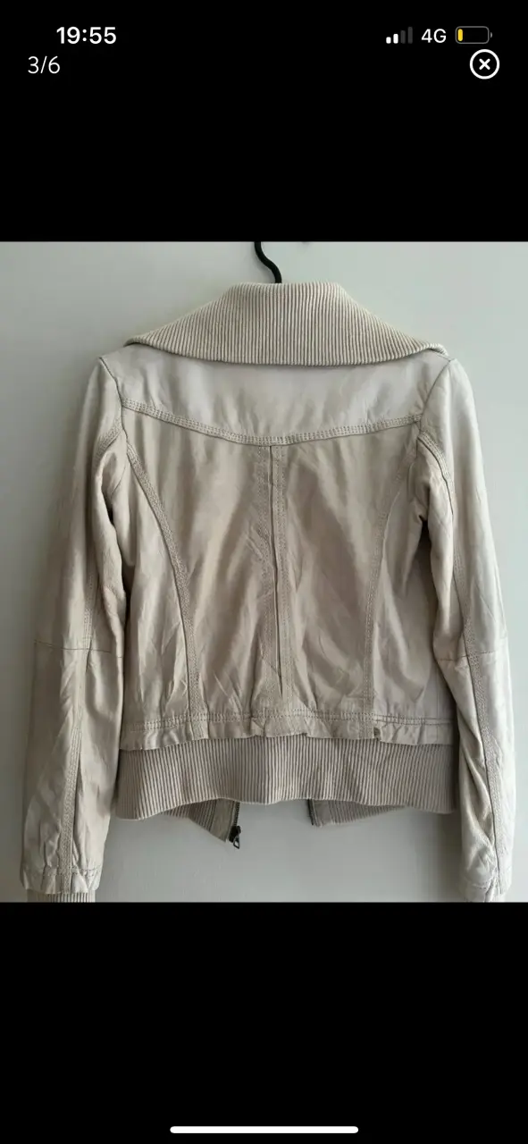 Chaqueta beige de mujer Bershka con cierre - 3