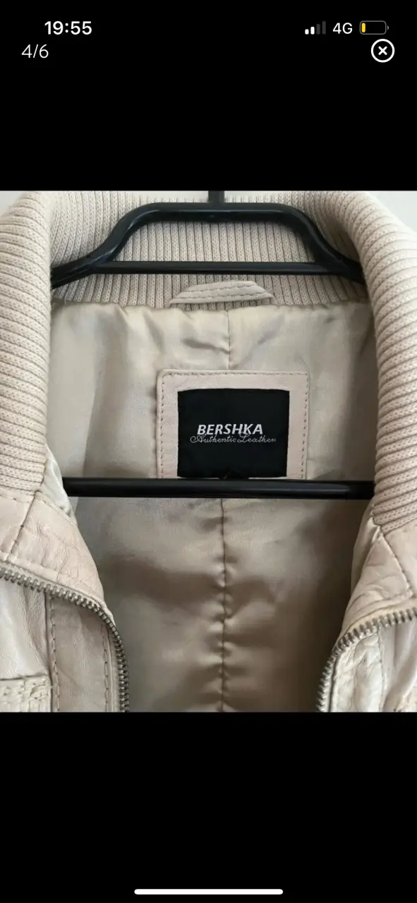 Chaqueta beige de mujer Bershka con cierre - 4