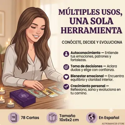 TAROT PRINCIPIANTES 78 CARTAS ESPAÑOL CON DESCRIPC - miniatura 3