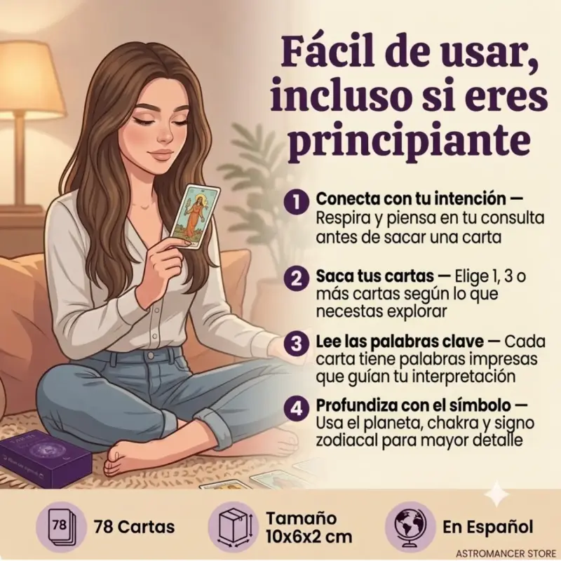 TAROT PRINCIPIANTES 78 CARTAS ESPAÑOL CON DESCRIPC - 4