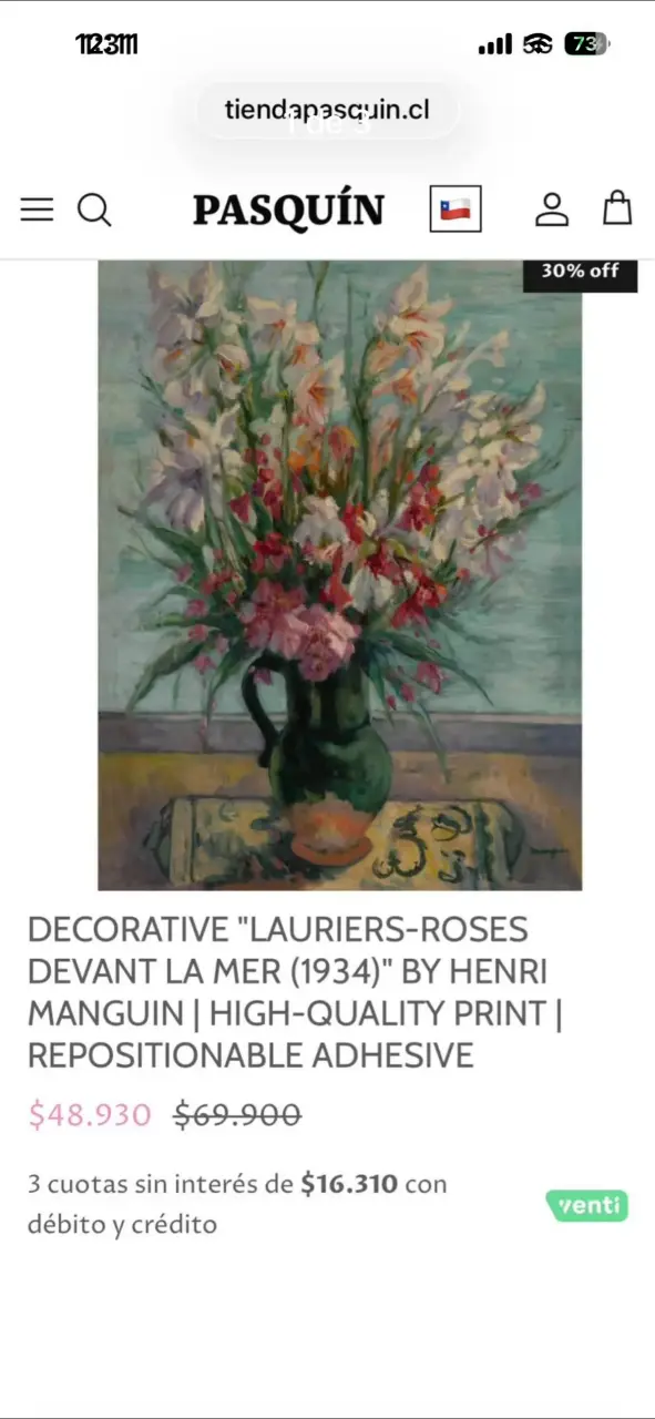 Pasquin Decorativa de Flores por Henri Manguin - 2