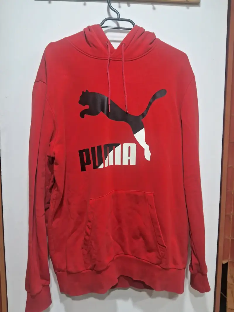 Polerón con capucha rojo Puma para hombre