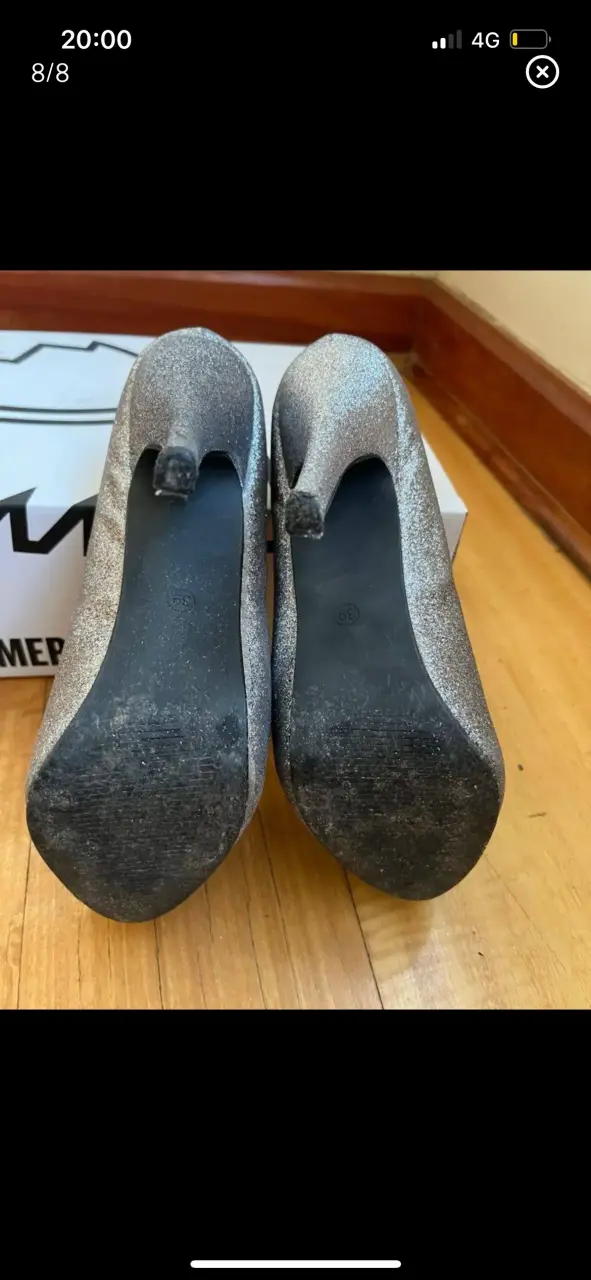 Tacones Altos Plateados con Brillo para Mujer - 6