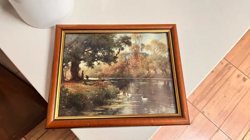 Cuadro con paisaje en madera - 1
