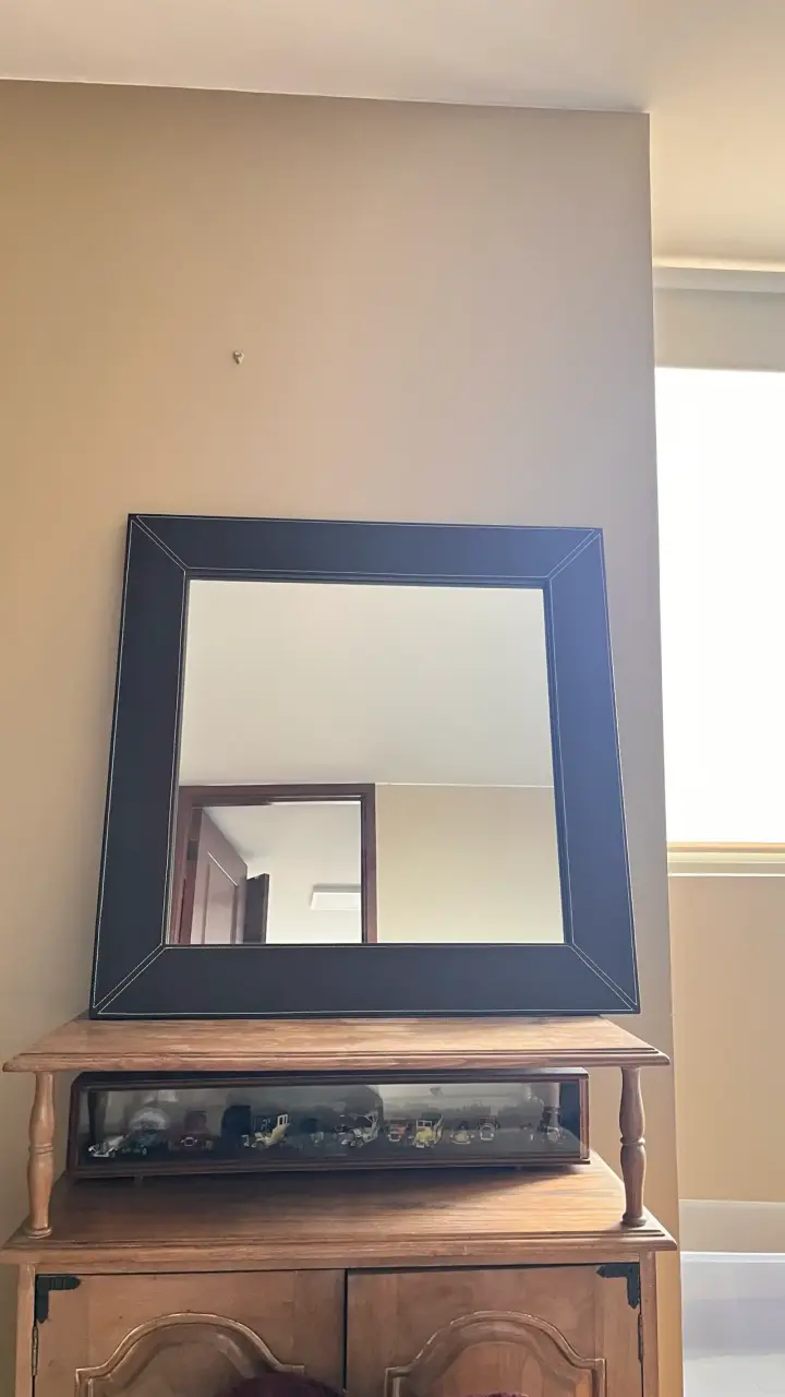 Espejo de pared de cuero - 1